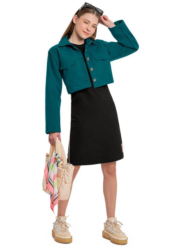 Gloss - Casaco Cropped Menina Infantil Verde 2