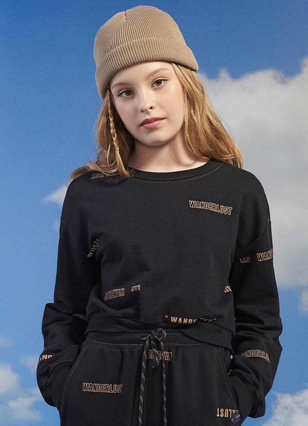 I Am - Casaco de Moletom com Estampa Preto