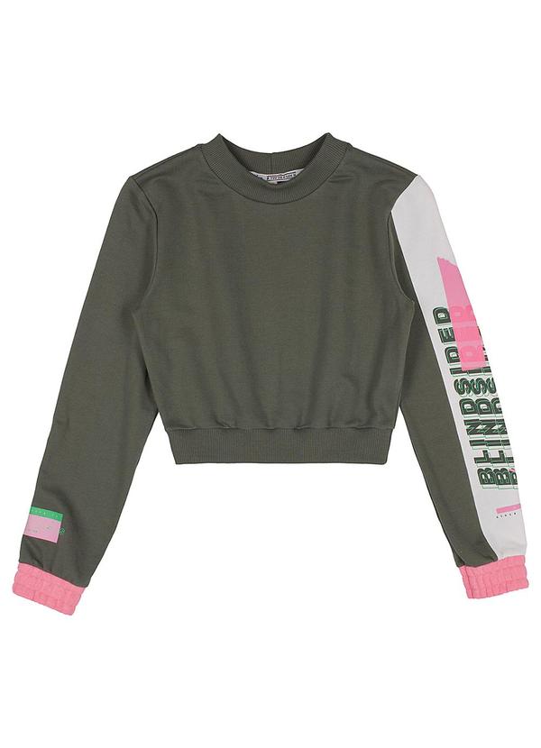 I Am - Casaco de Moletom com Manga Longa Verde Militar 2