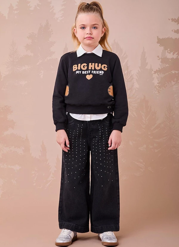 Momi - Casaco de Moletom com Patch Preto 3