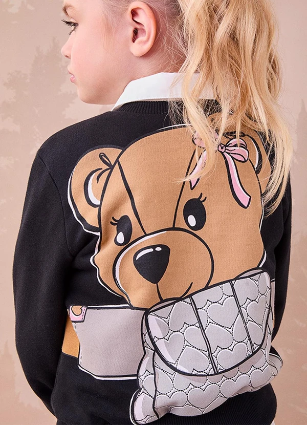 Momi - Casaco de Moletom com Patch Preto 5