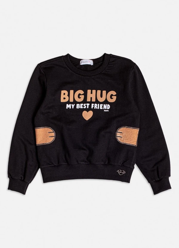 Momi - Casaco de Moletom com Patch Preto 6