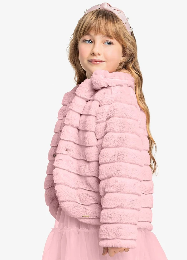 Trick Nick - Casaco de Pelo Stripe Rosa 4