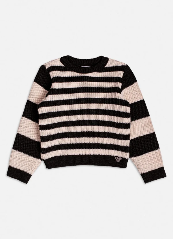 Momi - Casaco de Tricot Listrado Preto