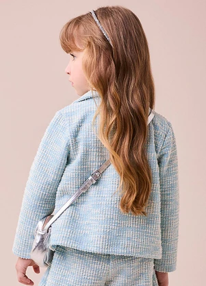 Momi - Casaco de Tweed Azul com Brilho Azul - MOMI