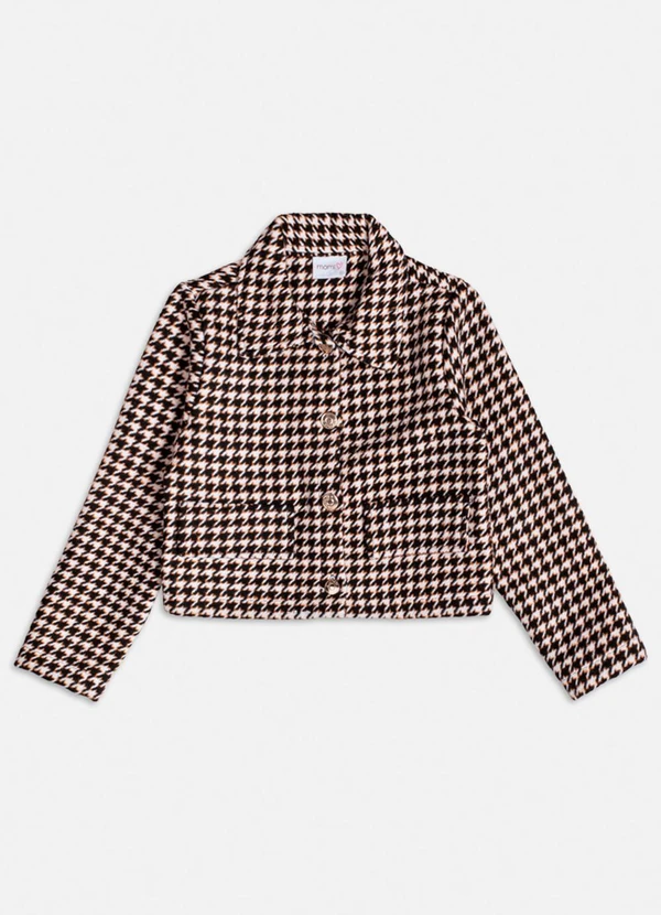 Momi - Casaco de Tweed Pied Coq Marrom 5