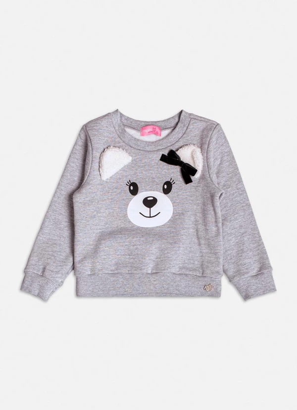 Momi - Casaco de Urso com Orelhas de Moletom Cinza 4