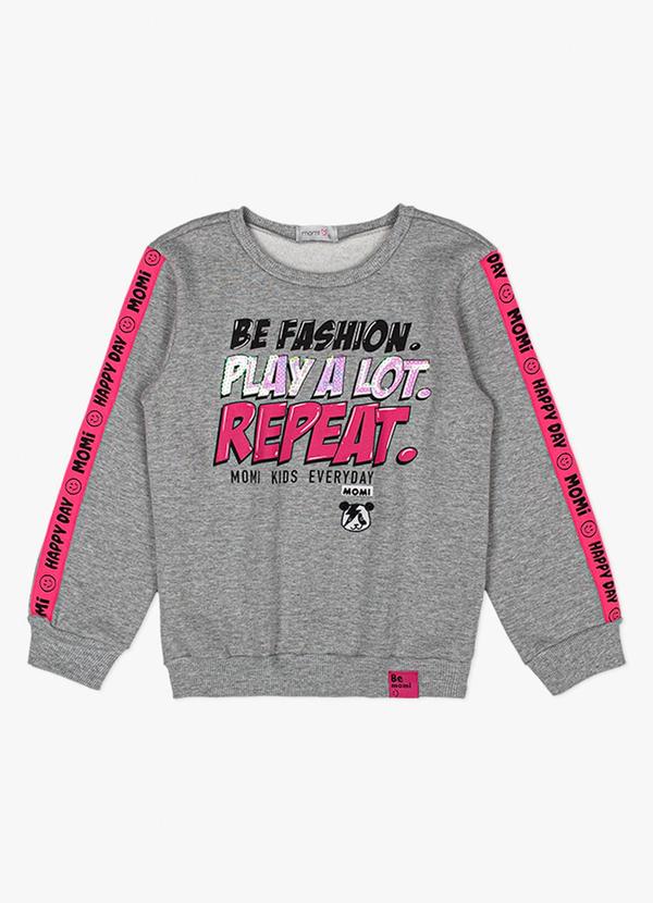 Momi - Casaco em Lettering Mescla Cinza 1