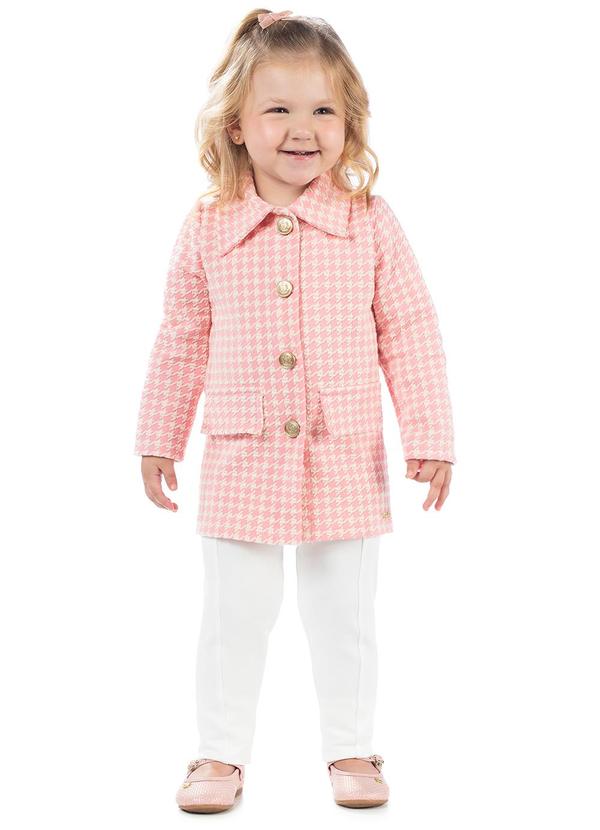 Amada - Casaco em Malha Jacquard Rosa