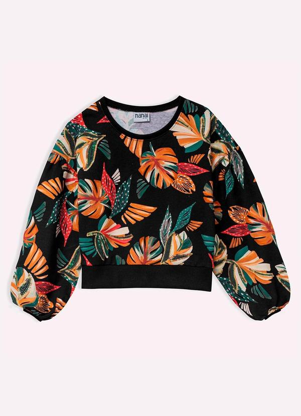 Nanai - Casaco em Moletom Infantil Menina  Preto 2