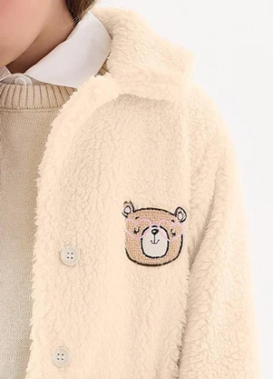 Up Baby - Casaco em Pu Infantil para Menina Bege - UP BABY