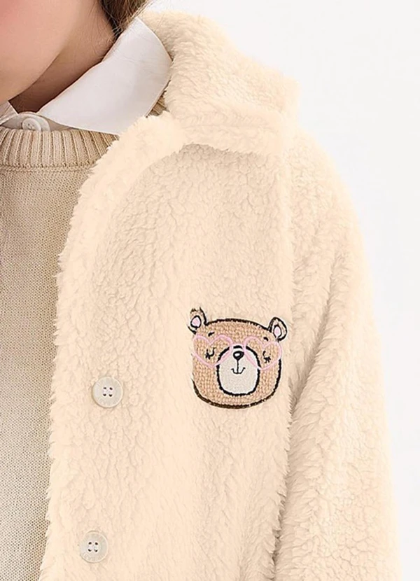 Up Baby - Casaco em Pu Infantil para Menina Bege 2