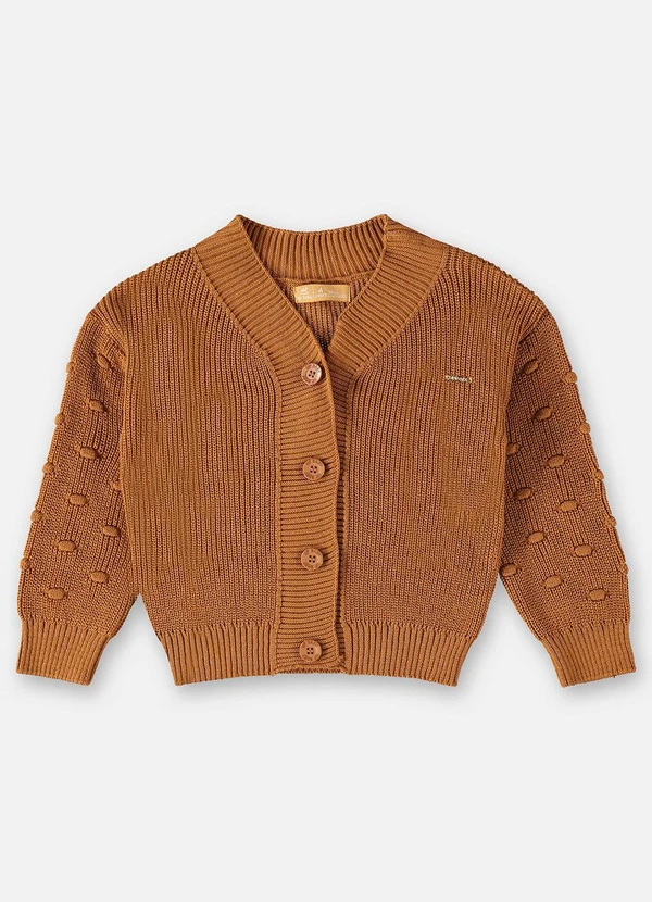 Up Baby - Casaco em Tricô Infantil Menina Marrom