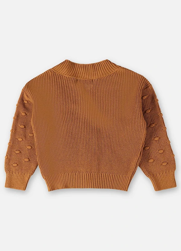 Up Baby - Casaco em Tricô Infantil Menina Marrom 2