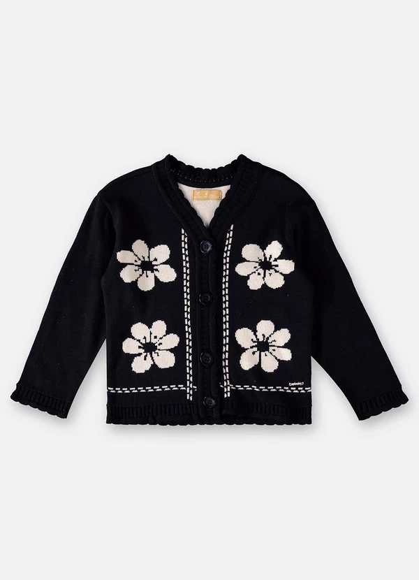 Up Baby - Casaco em Tricô Infantil para Menina Preto 3