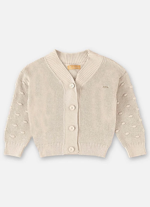 Up Baby - Casaco em Tricô Infantil para Meninas Bege