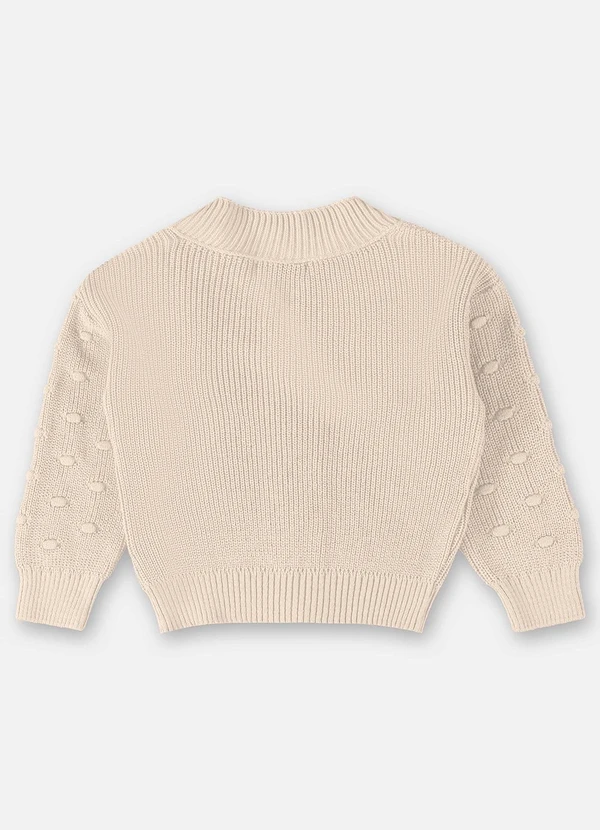 Up Baby - Casaco em Tricô Infantil para Meninas Bege 2
