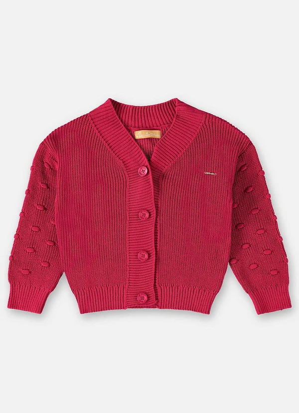 Up Baby - Casaco em Tricô Infantil para Meninas Rosa 3