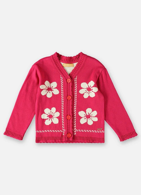 Up Baby - Casaco em Tricô Infantil para Meninas Rosa 3