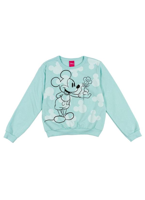 Disney - Casaco Estampado em Moletom Mickey Azul