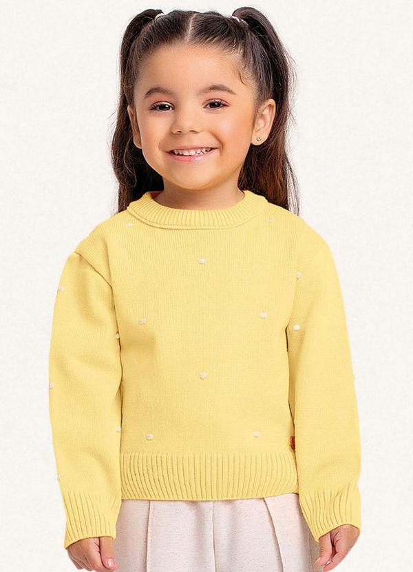 Fakini Kids - Casaco Fechado Tricot Amarelo