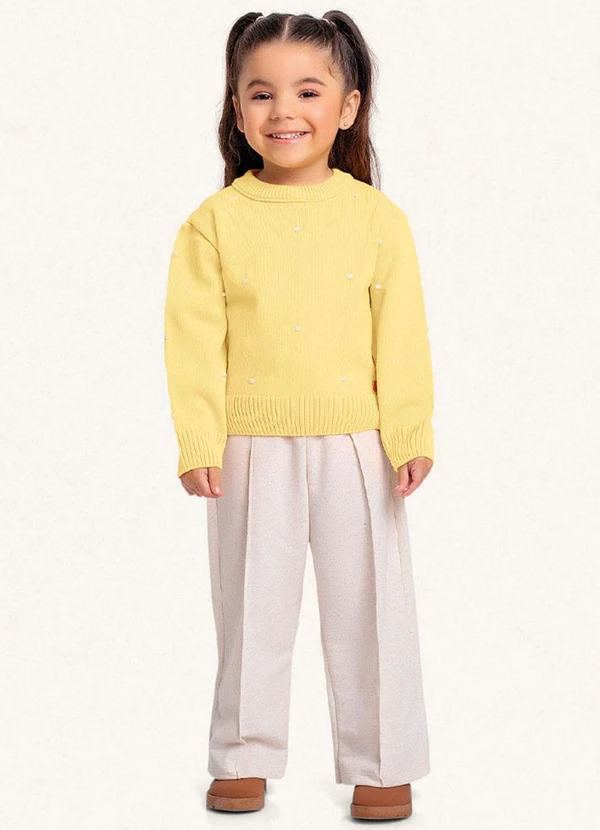 Fakini Kids - Casaco Fechado Tricot Amarelo 3