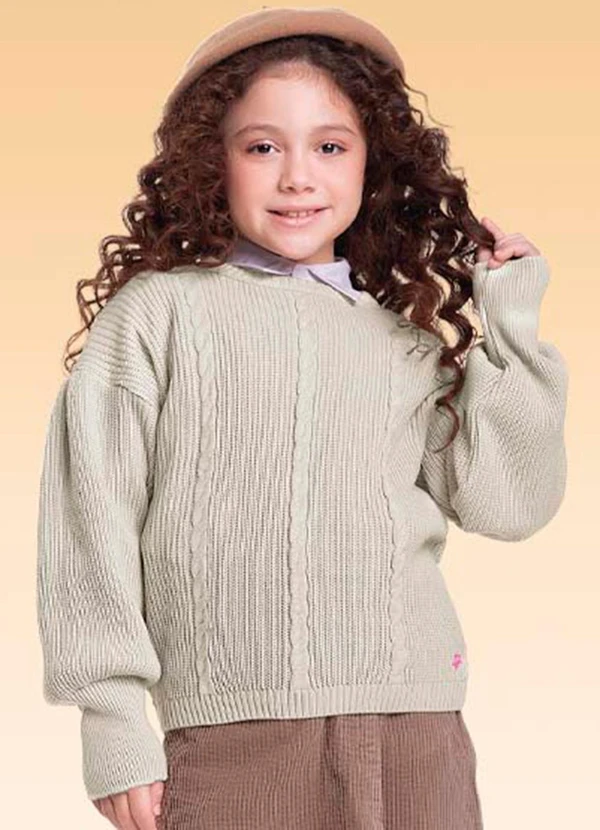 Fakini Kids - Casaco Fechado Tricot Bege