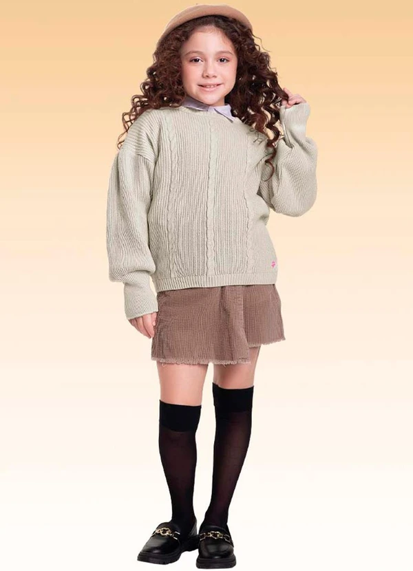 Fakini Kids - Casaco Fechado Tricot Bege 2