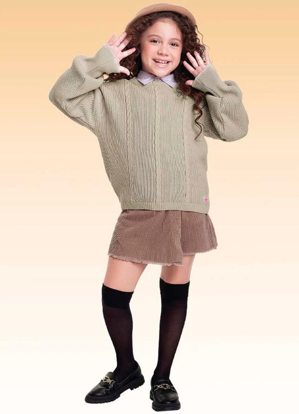 Fakini Kids - Casaco Fechado Tricot Bege 3