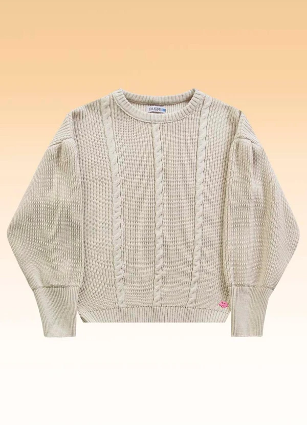 Fakini Kids - Casaco Fechado Tricot Bege 4