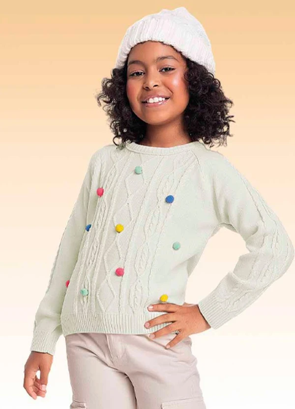 Fakini Kids - Casaco Fechado Tricot  Bege