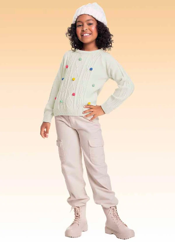 Fakini Kids - Casaco Fechado Tricot Bege 3