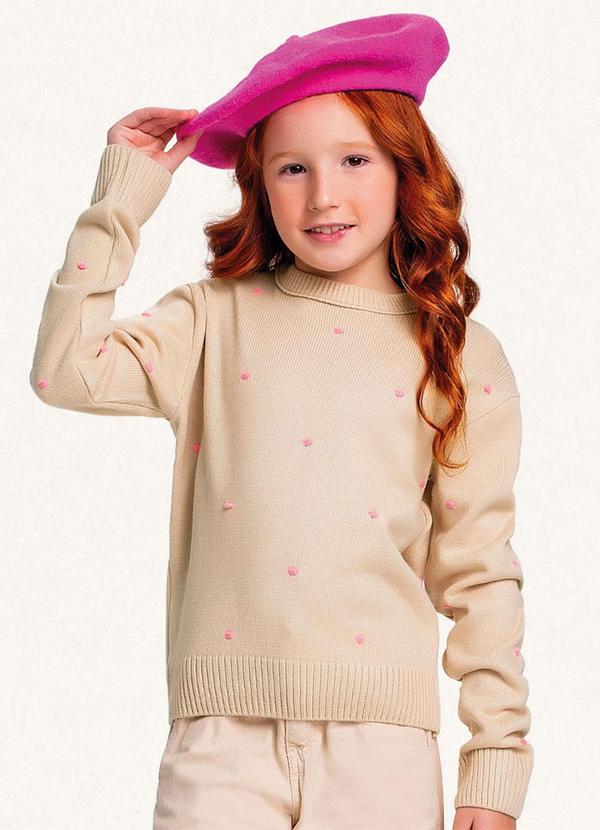 Fakini Kids - Casaco Fechado Tricot Bege