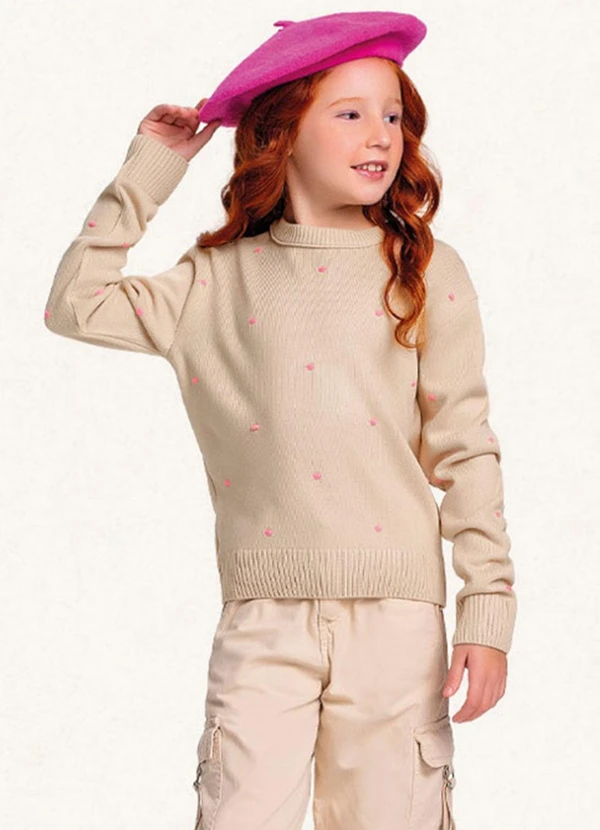 Fakini Kids - Casaco Fechado Tricot Bege 5