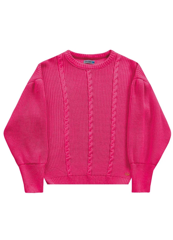 Fakini Kids - Casaco Fechado Tricot Rosa 4