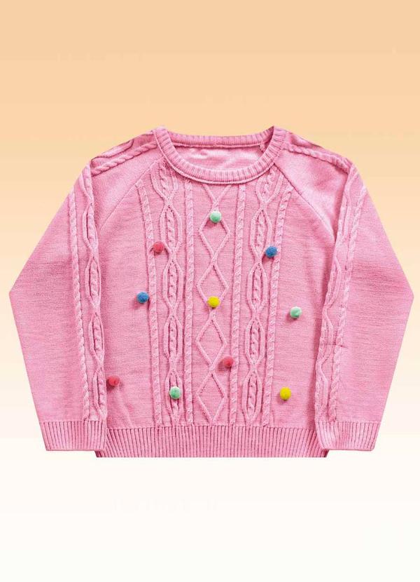 Fakini Kids - Casaco Fechado Tricot  Rosa 4