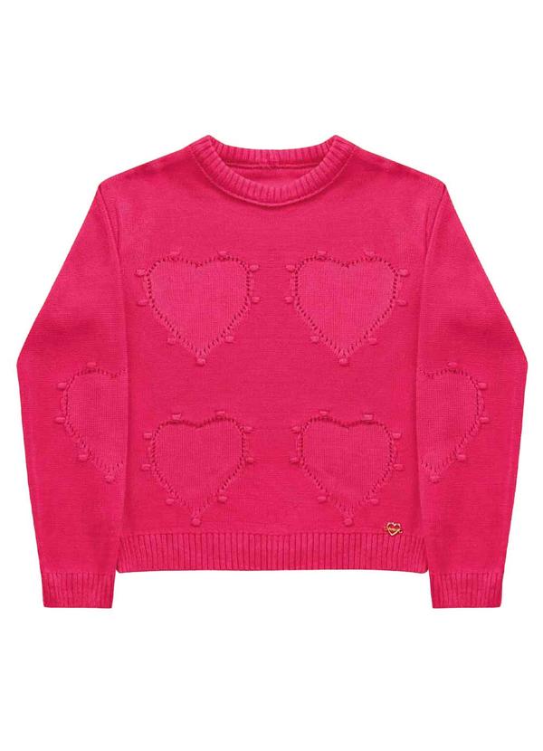 Fakini Kids - Casaco Fechado Tricot  Rosa