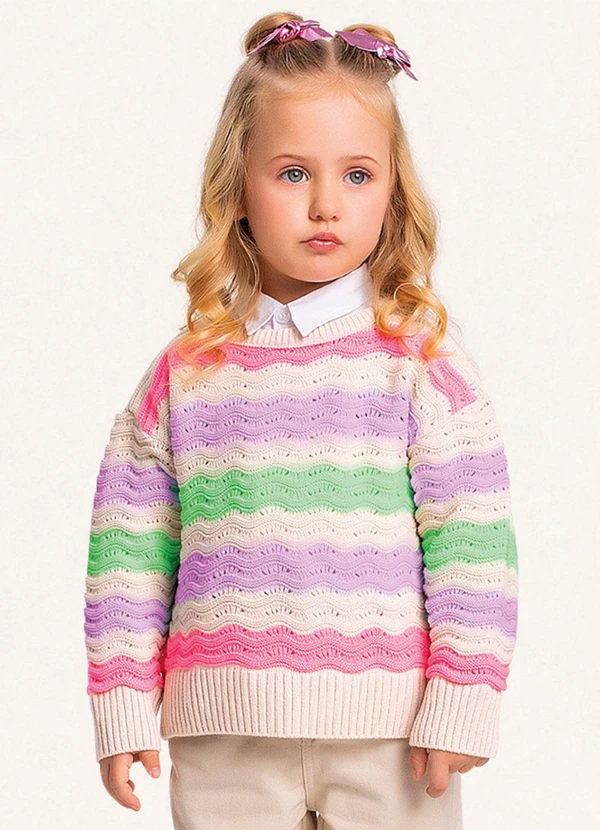 Fakini Kids - Casaco Fechado Tricot Roxo