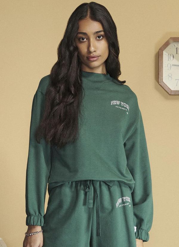 Authoria - Casaco Feminino de Moletom Verde