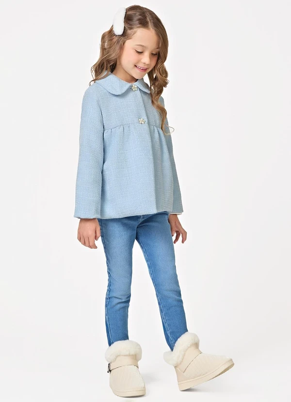 Trick Nick - Casaco Feminino Tweed Azul 3