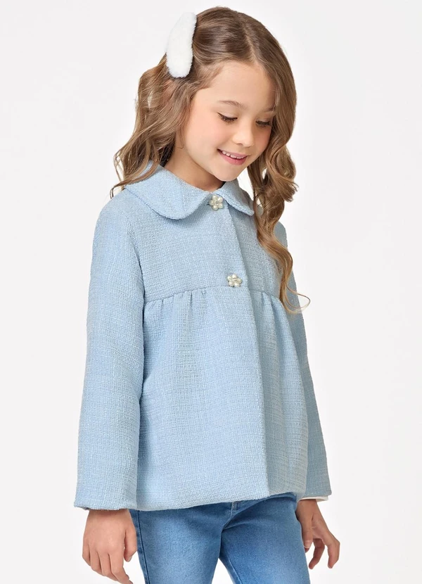 Trick Nick - Casaco Feminino Tweed Azul 4