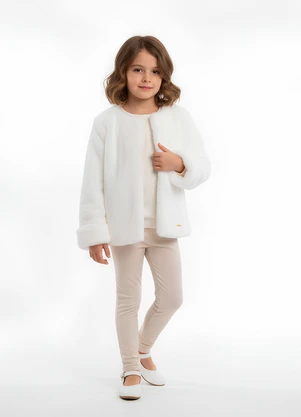 Amada - Casaco Forrado em Pele Agátha Bege - AMADA