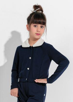 Casaco Infantil (Azul) com Pelos e Bot�es