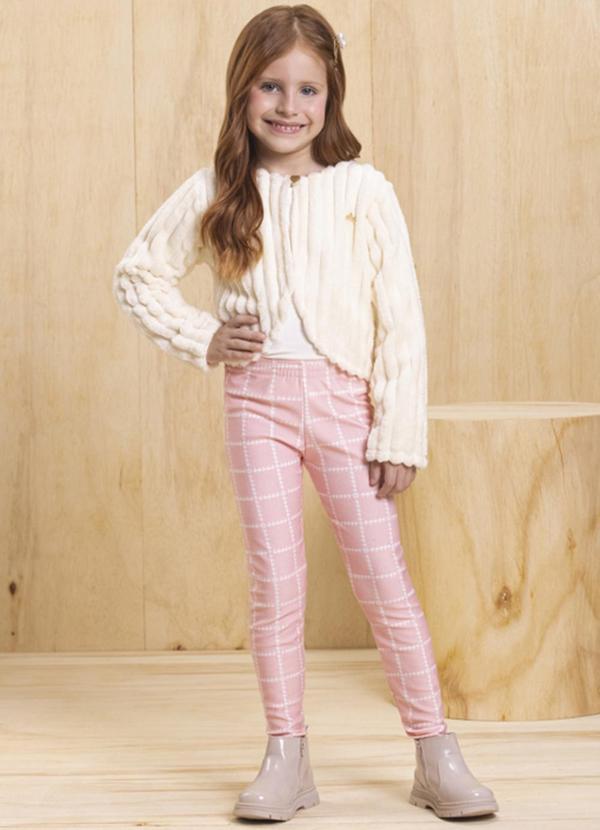 Milli e Nina - Casaco Infantil em Pelo Canelado Off White 2