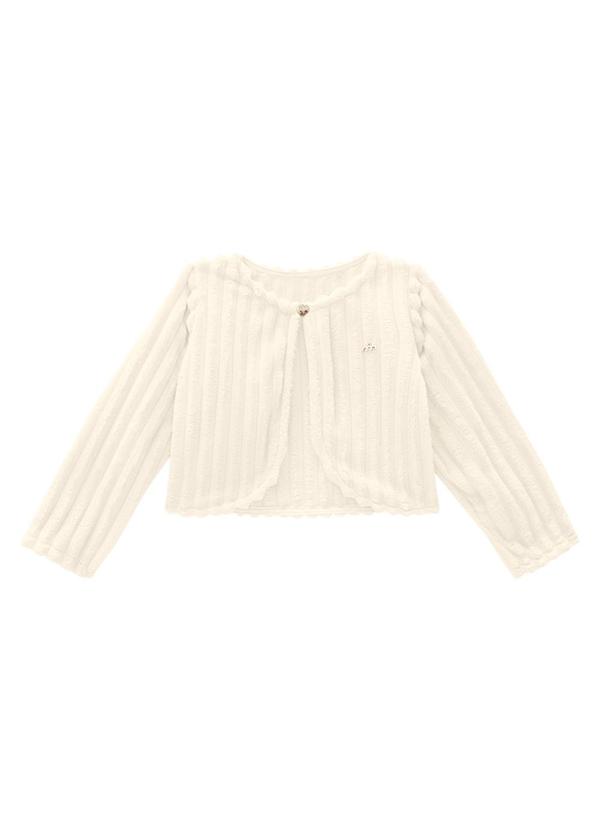 Milli e Nina - Casaco Infantil em Pelo Canelado Off White 3