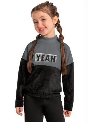 Quimby Casaco Infantil em Plush Preto