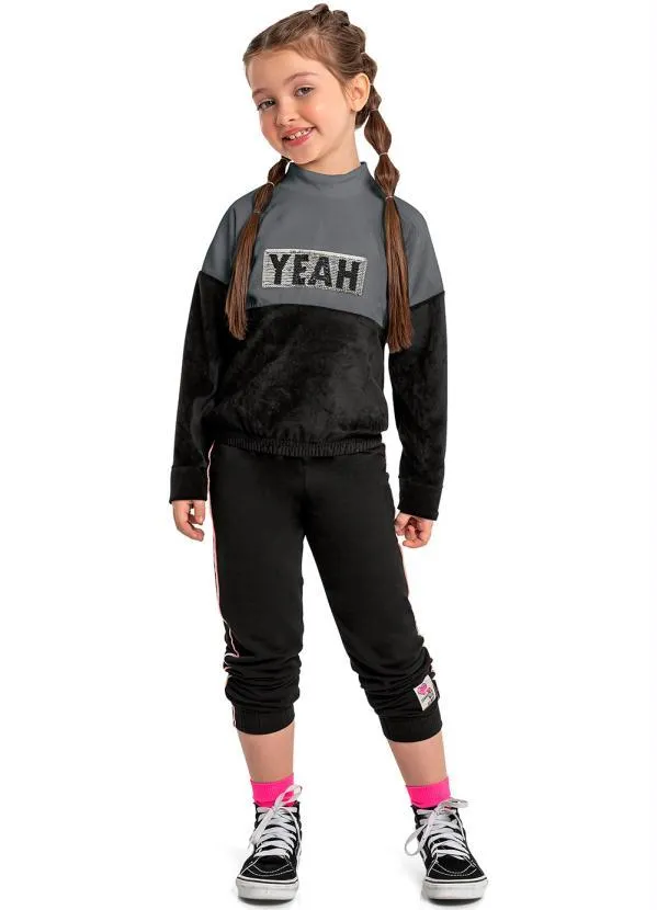 Quimby - Casaco Infantil em Plush Preto 2