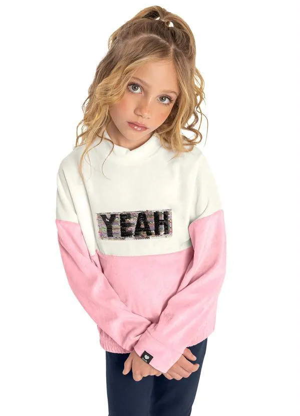 Quimby - Casaco Infantil em Plush Rosa