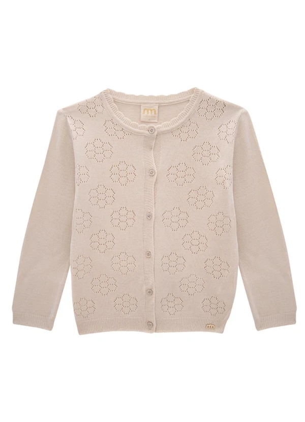Milli e Nina - Casaco Infantil em Tricô Bege 2
