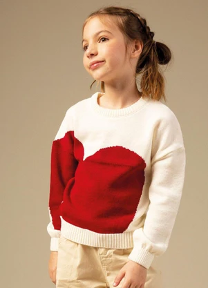 Bugbee - Casaco Infantil em Tricô Branco - BUGBEE